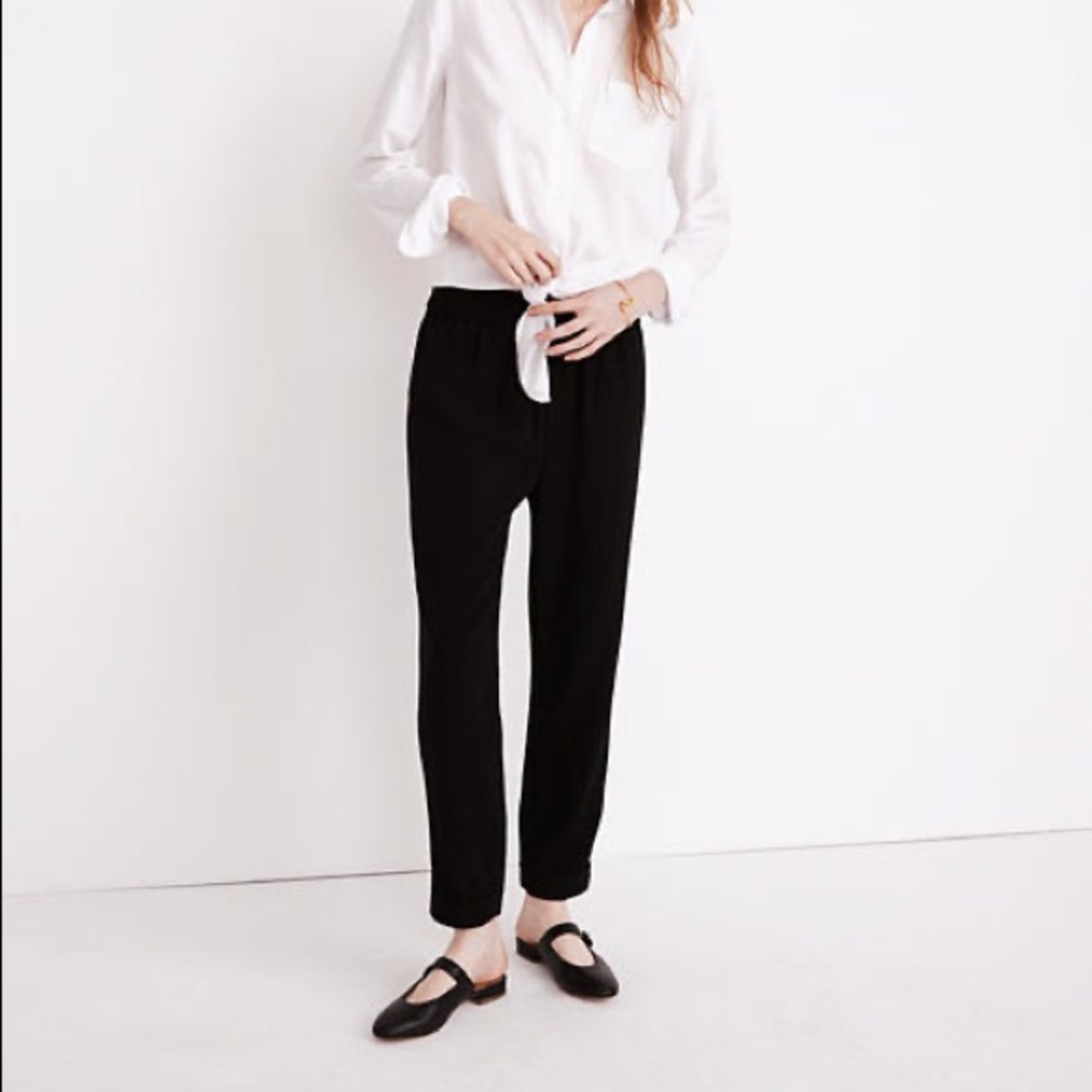 🖤Madewell Black Cuffed Track Trousers - Picture 3 of 8